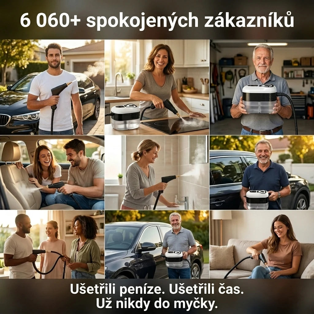 Parní čistič s vysokým tlakem 2500W – Dokonale čistý každý povrch, okamžitě