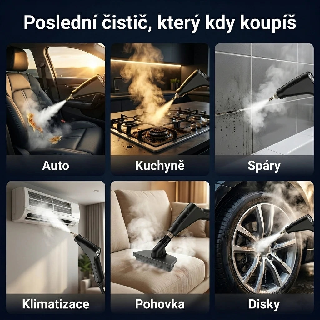 Parní čistič s vysokým tlakem 2500W – Dokonale čistý každý povrch, okamžitě